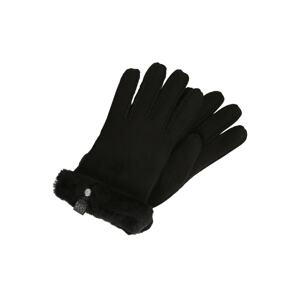 UGG Prstové rukavice 'Shorty Glove with leather trim'  čierna