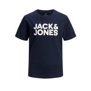 Jack & Jones Junior Tričko 'Ecorp'  námornícka modrá / prírodná biela
