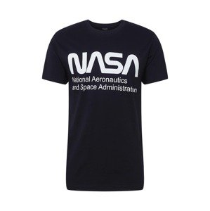 Mister Tee Tričko 'NASA'  čierna / biela