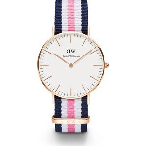 Daniel Wellington Analógové hodinky 'Classic Southampton RG White'  tmavomodrá / zlatá / ružová / biela