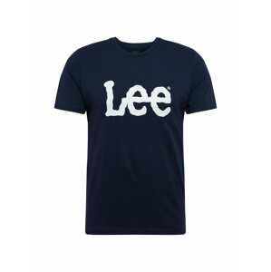 Lee Tričko 'Wobbly Logo Tee'  námornícka modrá / biela