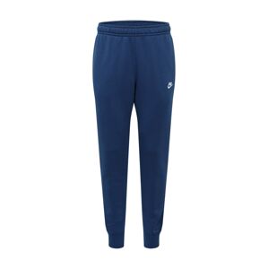 Nike Sportswear Nohavice 'Club Fleece'  námornícka modrá / biela