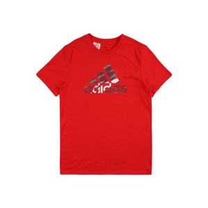 ADIDAS SPORTSWEAR Funkčné tričko  tmavohnedá / červená / biela