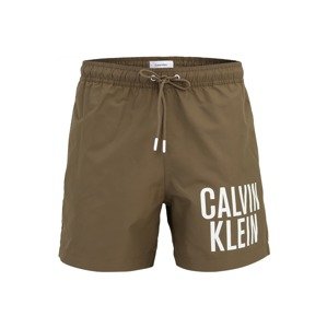 Calvin Klein Swimwear Plavecké šortky 'Intense Power'  olivová / biela
