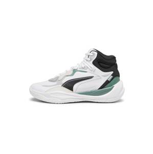 PUMA Športová obuv 'Playmaker Pro Plus'  sivá / zelená / čierna / biela