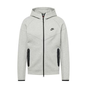 Nike Sportswear Tepláková bunda 'TCH FLC'  sivá melírovaná / čierna