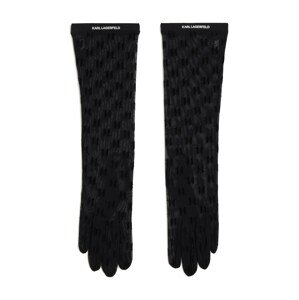 Karl Lagerfeld Prstové rukavice  čierna / šedobiela