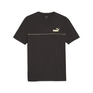 PUMA Funkčné tričko 'ESS+ MINIMAL GOLD'  čierna / biela