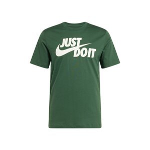 Nike Sportswear Tričko 'Swoosh'  zelená / biela