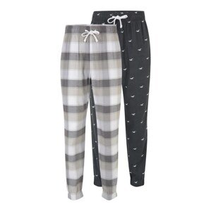 HOLLISTER Pyžamové nohavice  sivá / pastelovo zelená / biela