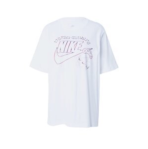 Nike Sportswear Oversize tričko  svetlomodrá / fuksia / červená / biela