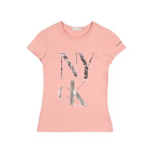 Calvin Klein Jeans Tričko  sivá / ružová