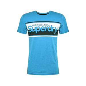 Superdry Tričko  nebesky modrá / tmavozelená / biela