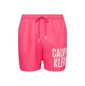 Calvin Klein Swimwear Plavecké šortky 'Intense Power'  ružová / biela