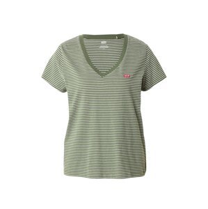 LEVI'S ® Tričko 'Perfect Vneck'  zelená / biela
