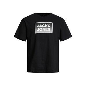 JACK & JONES Tričko 'STEEL'  čierna / biela