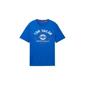 TOM TAILOR Tričko  kráľovská modrá / oranžová / biela