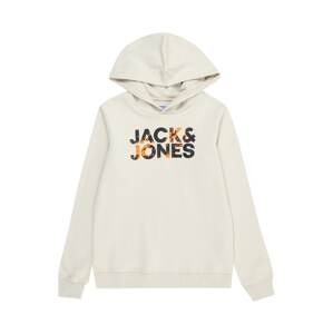 Jack & Jones Junior Mikina 'COMMERCIAL'  béžová / oranžová / čierna
