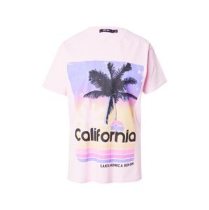 Nasty Gal Oversize tričko 'California'  svetlofialová / ružová / svetloružová / čierna