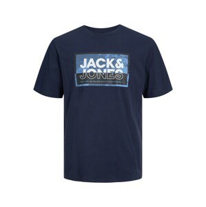 JACK & JONES Tričko 'LOGAN'  svetlomodrá / tmavomodrá / čierna / biela