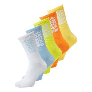 JACK & JONES Ponožky  svetlomodrá / žltá / svetlooranžová / biela
