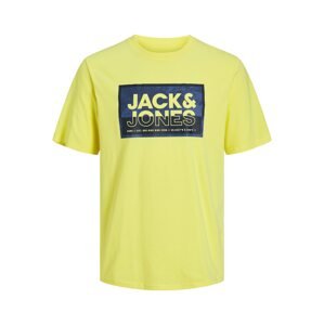 JACK & JONES Tričko 'LOGAN'  námornícka modrá / tmavomodrá / žltá