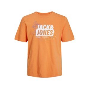 JACK & JONES Tričko 'MAP'  oranžová / biela