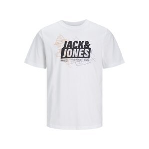 JACK & JONES Tričko 'MAP'  fialová / oranžová / čierna / biela