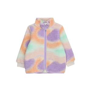 Lindex Flisová bunda  mätová / fialová / oranžová / pastelovo ružová