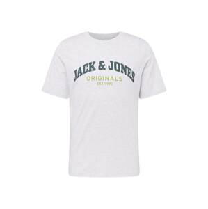 JACK & JONES Tričko 'BRAD'  zelená / svetlozelená / biela