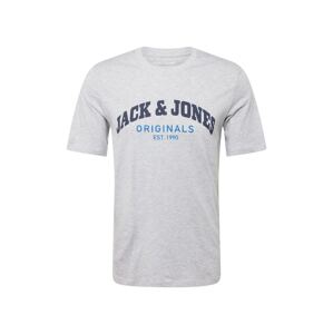 JACK & JONES Tričko 'BRAD'  modrá / námornícka modrá / sivá melírovaná