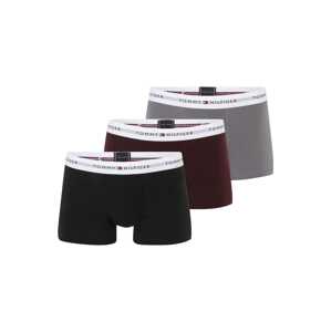 Tommy Hilfiger Underwear Boxerky 'Essential'  sivá / burgundská / čierna / biela