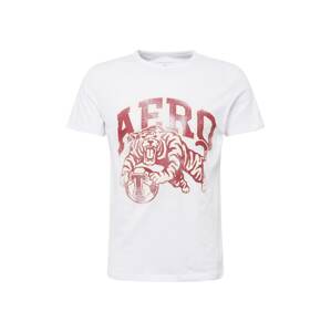 AÉROPOSTALE Tričko 'TIGERS'  karmínovo červená / biela