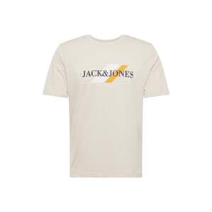 JACK & JONES Tričko 'LOOF'  béžová / oranžová / čierna / biela