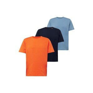 KnowledgeCotton Apparel Tričko  námornícka modrá / svetlomodrá / oranžová