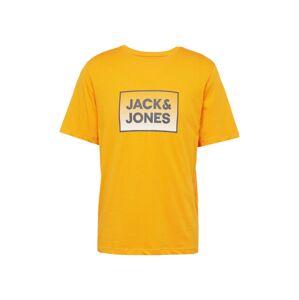 JACK & JONES Tričko 'STEEL'  námornícka modrá / oranžová / biela