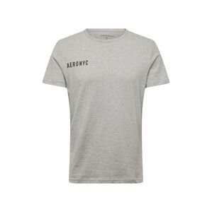 AÉROPOSTALE Tričko 'NYC'  sivá melírovaná / čierna