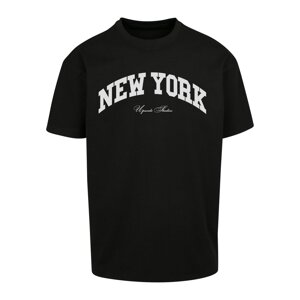 MT Upscale Tričko 'New York'  čierna / biela