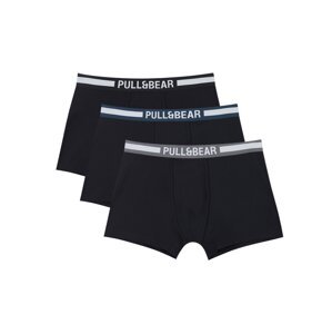 Pull&Bear Boxerky  tmavomodrá / sivá / čierna / biela