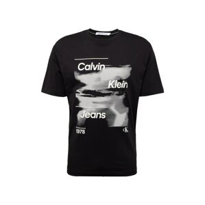 Calvin Klein Jeans Tričko 'DIFFUSED'  svetlosivá / čierna / biela