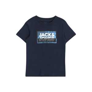 Jack & Jones Junior Tričko  námornícka modrá / svetlomodrá / šedobiela