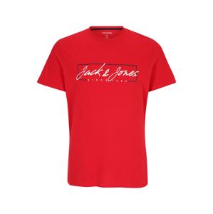 Jack & Jones Plus Tričko 'ZURI'  červená / biela