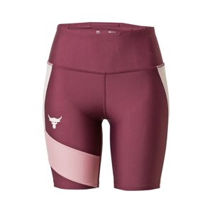 UNDER ARMOUR Športové nohavice 'Prjct Rock HG'  farba lesného ovocia / ružová / biela