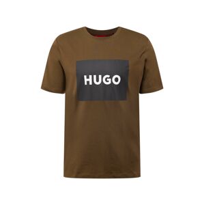 HUGO Red Tričko 'Dulive222'  tmavozelená / čierna / biela
