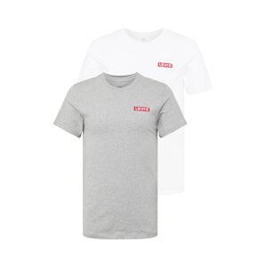 LEVI'S ® Tričko 'Crewneck Graphic'  sivá melírovaná / červená / biela