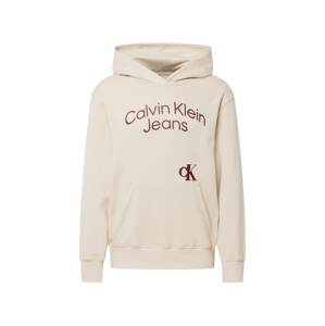 Calvin Klein Jeans Mikina  béžová / hnedá