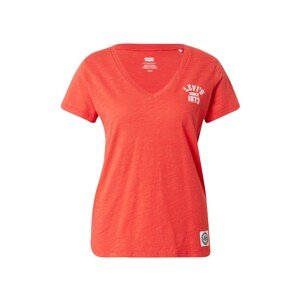 LEVI'S ® Tričko 'Graphic Perfect Vneck'  oranžovo červená / biela