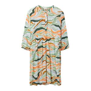 Tom Tailor Women + Košeľové šaty  pastelovo zelená / tmavozelená / oranžová / biela
