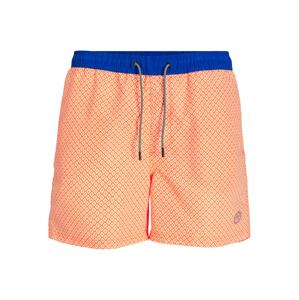 JACK & JONES Plavecké šortky 'FIJI'  námornícka modrá / pastelovo oranžová / tmavooranžová