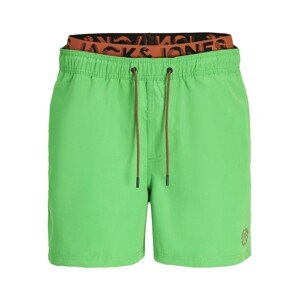 JACK & JONES Plavecké šortky 'FIJI'  zelená / oranžová / čierna